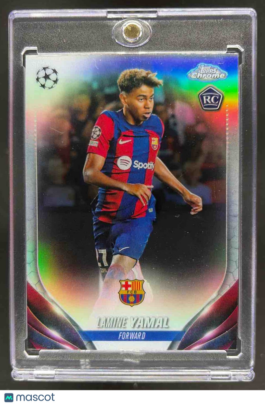 2023-24 Topps Chrome UEFA Club Competitions Lamine Yamal #64 Refractor RC
