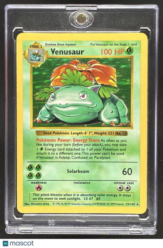 1999 Pokemon Venusaur #15/102 Set Holo