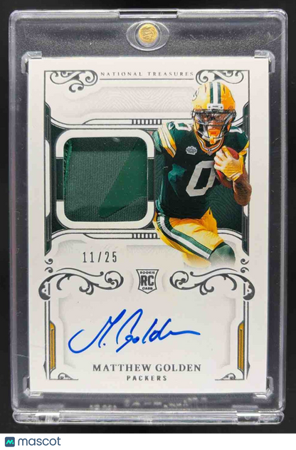 2025 Panini National Treasures Matthew Golden #RGS-MGN Rookie Gloves Signatures /25 MEM RC Auto