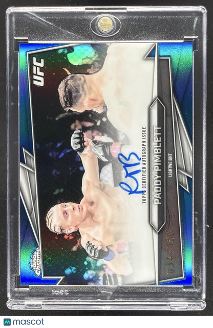 2026 Topps Chrome UFC Paddy Pimblett #BAV-PP Auto Blue Refractor 34/150