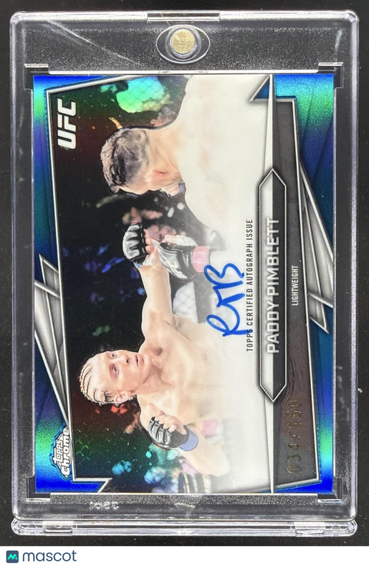 2026 Topps Chrome UFC Paddy Pimblett #BAV-PP Auto Blue Refractor 34/150