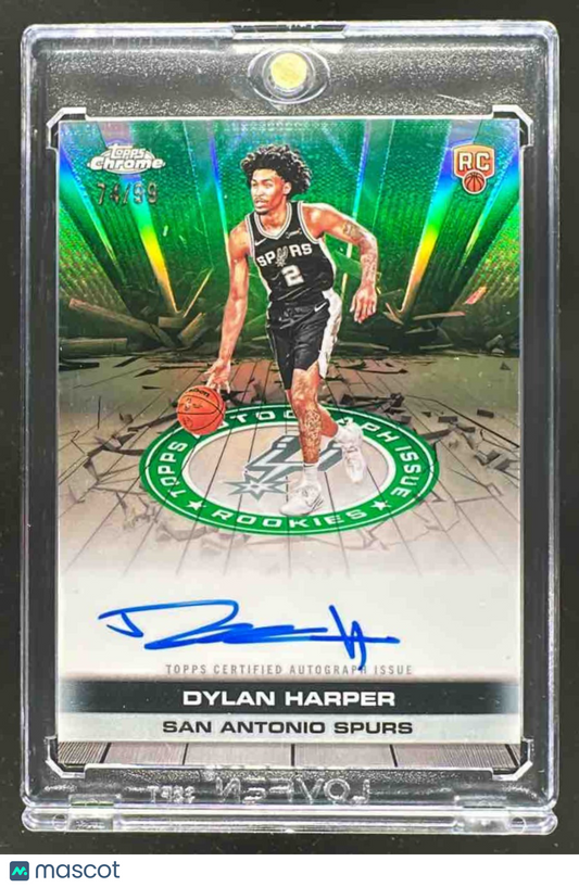 2025 Topps Chrome Dylan Harper Auto Issue Rookies Green Refractor /99 RC