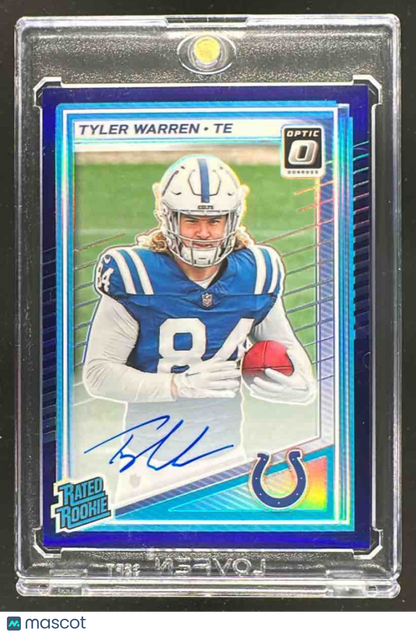 2025 Panini Donruss Optic Tyler Warren #234 Rated Rookie Auto Purple Prizm /50