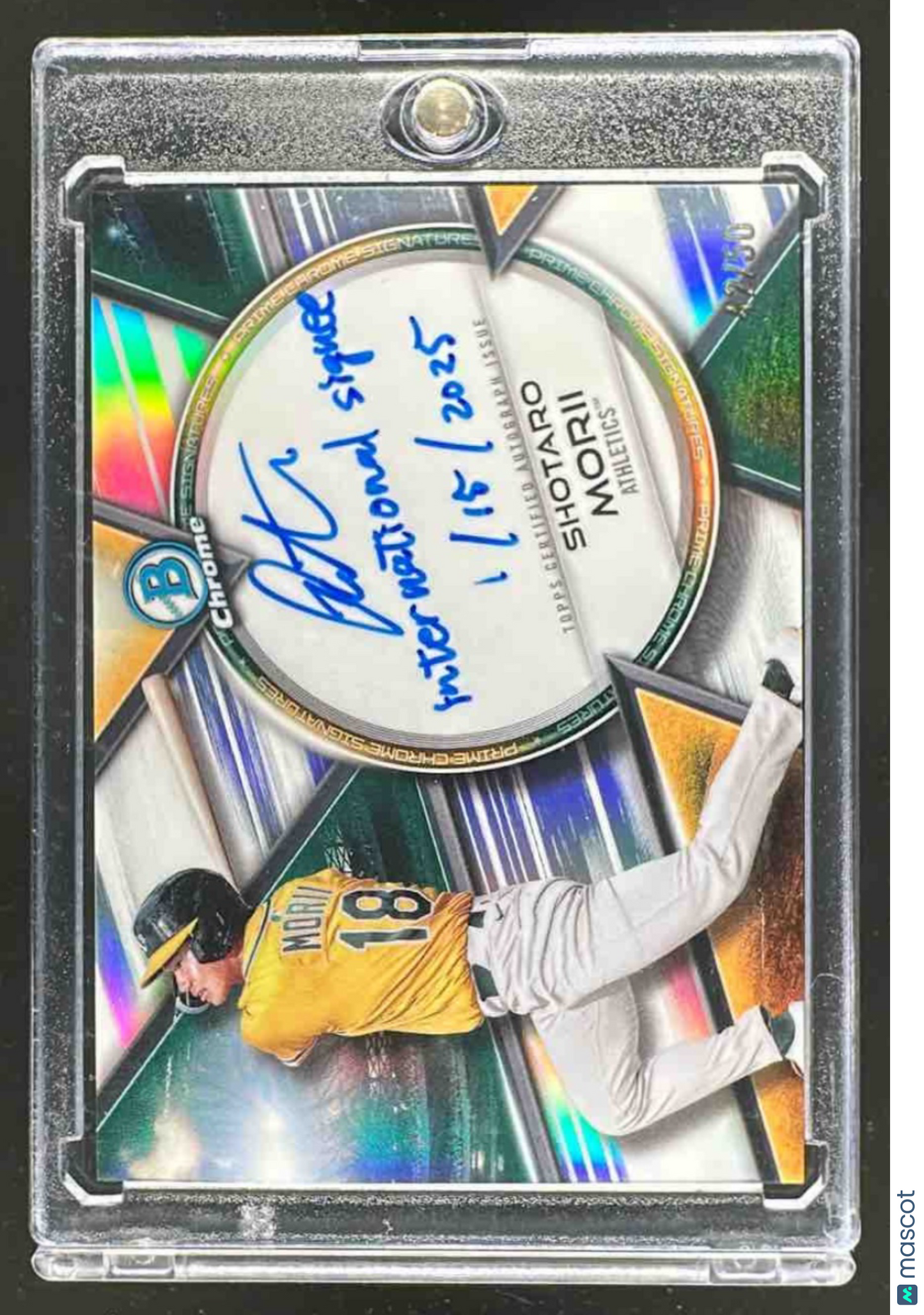 2025 Bowman Chrome Shotaro Morii #PCS-SM Prime Signatures 42/50 Auto Athletics