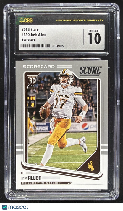2018 Score Josh Allen Rookie CGC 10