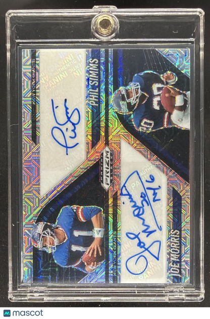 2025 Panini Prizm Black Phil Simms Joe Morris Signatures Mojo 13/25 Auto