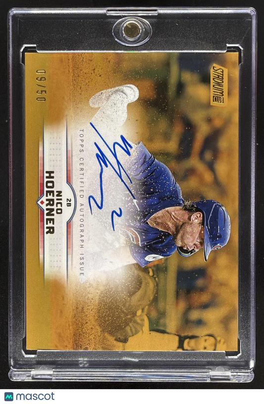 2025 Topps Stadium Club Nico Hoerner #SCBA-NH Auto Gold Foil 9/50