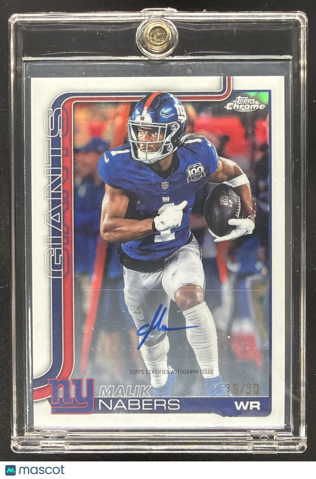 2025 Topps Chrome Malik Nabers #BA-MN Auto Gold Lava Refractor 16/50
