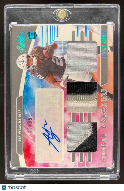 2025 Panini Absolute Ashton Jeanty #RPM-AJY Rookie Premiere Materials Autos Spectrum /99 MEM RC Auto