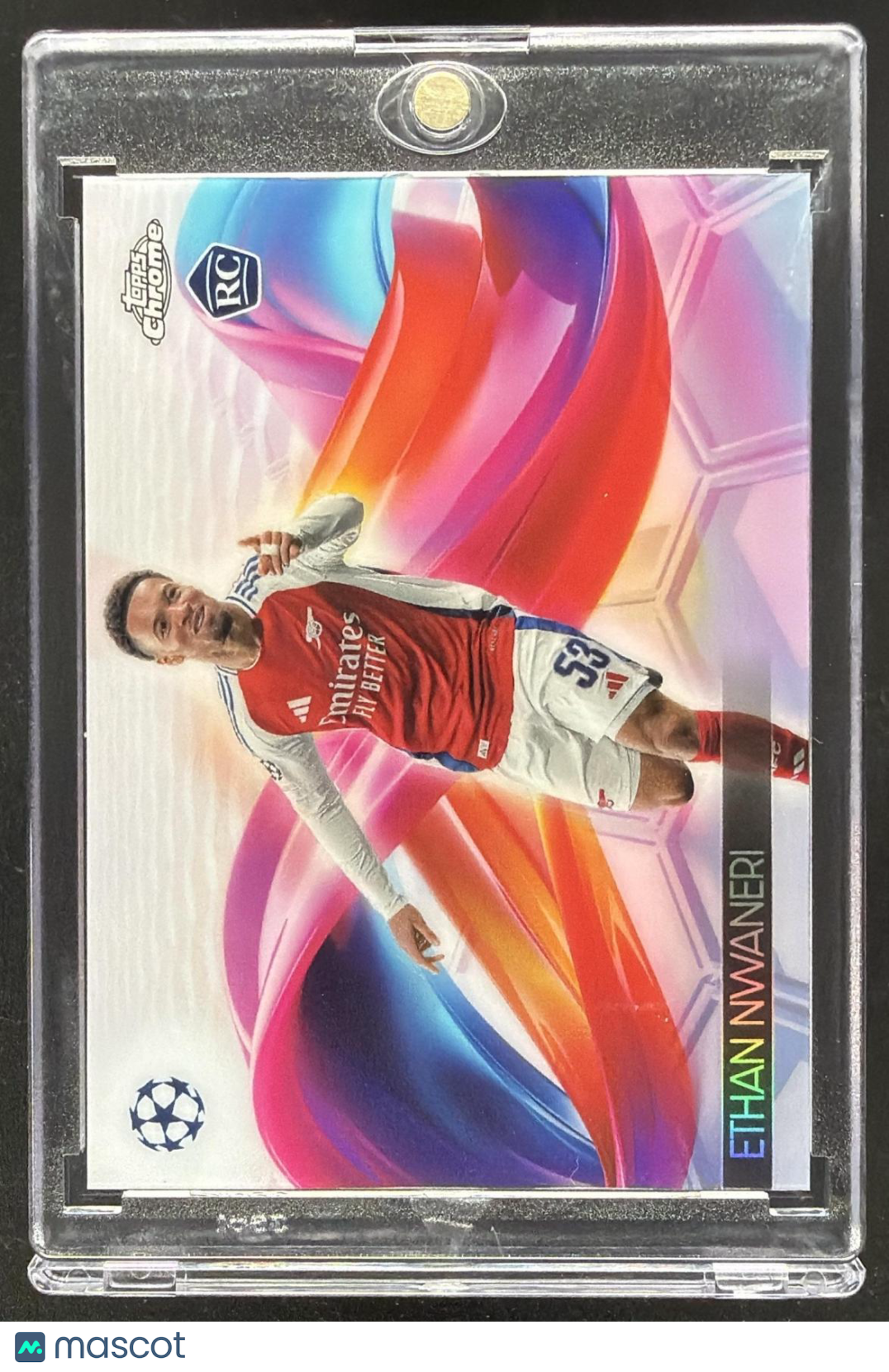2024-25 Topps Chrome UEFA Club Competitions Ethan Nwaneri #H-11 Helix RC