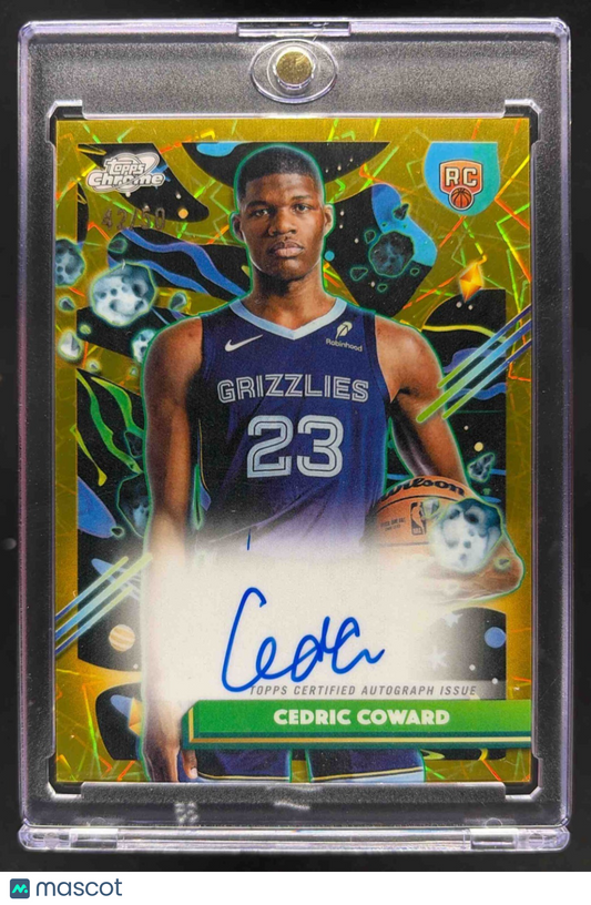 2025 Topps Cosmic Chrome Cedric Coward #CCA-CC Auto Gold Interstellar Refractor /50 RC