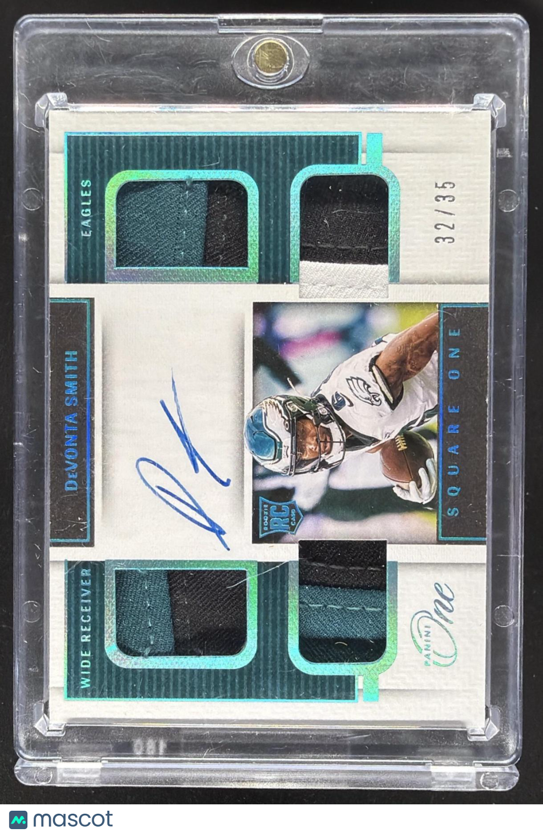 2021 Panini One DeVonta Smith #75 Blue 32/35 RC Auto
