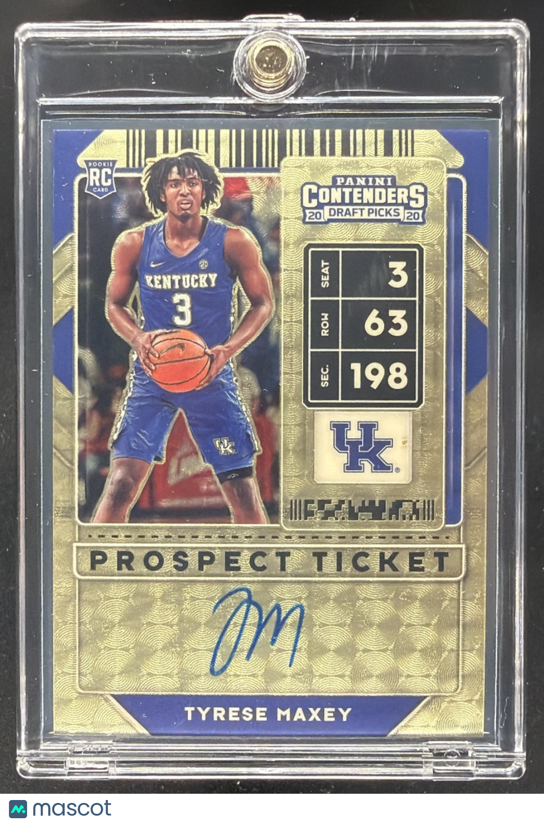 2020-21 Panini Contenders Draft Picks Tyrese Maxey #68 1/1 Black Box Auto Super