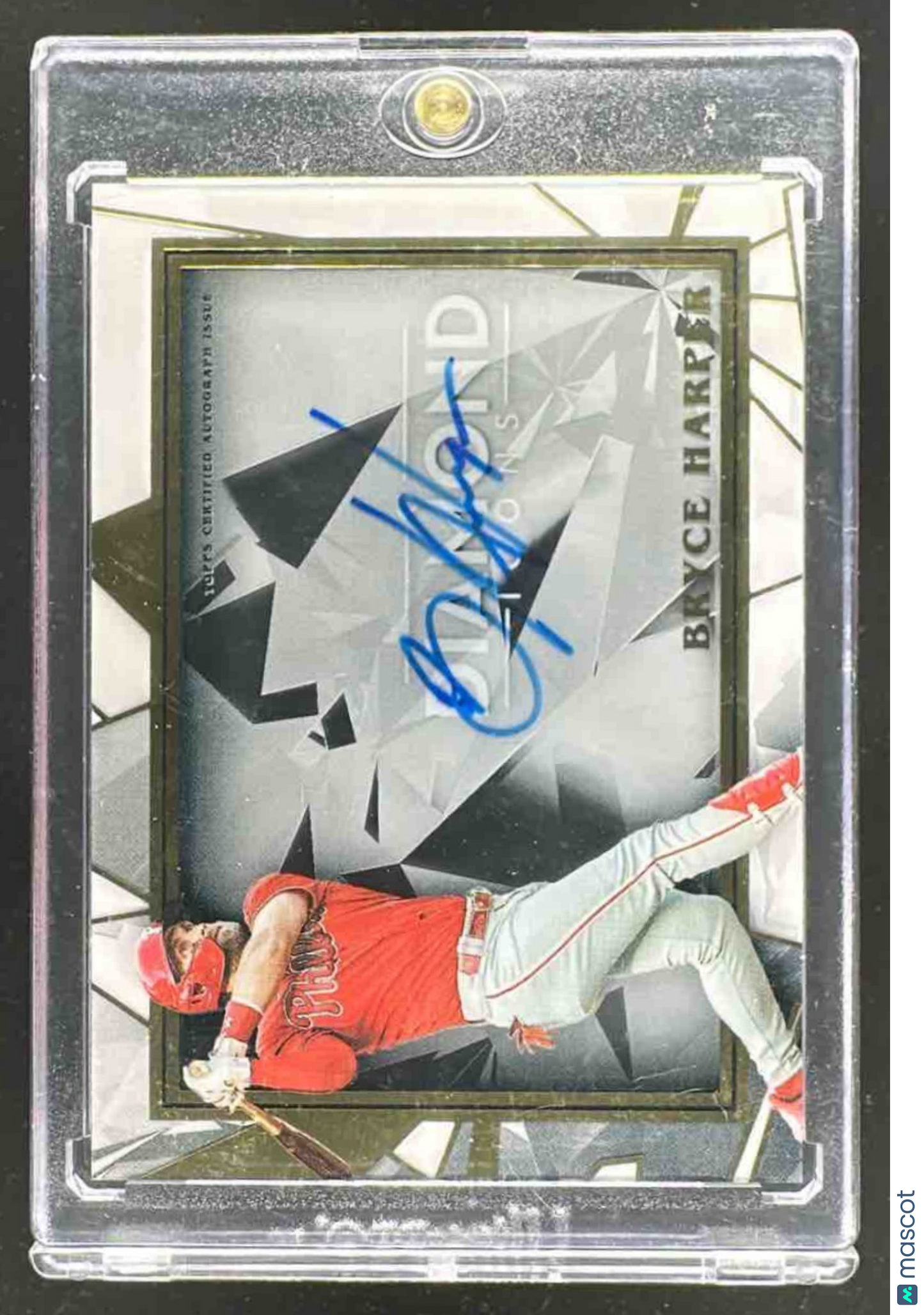 2022 Topps Diamond Icons Bryce Harper #IOTD-BH of the Auto Black 2/5 Phillies