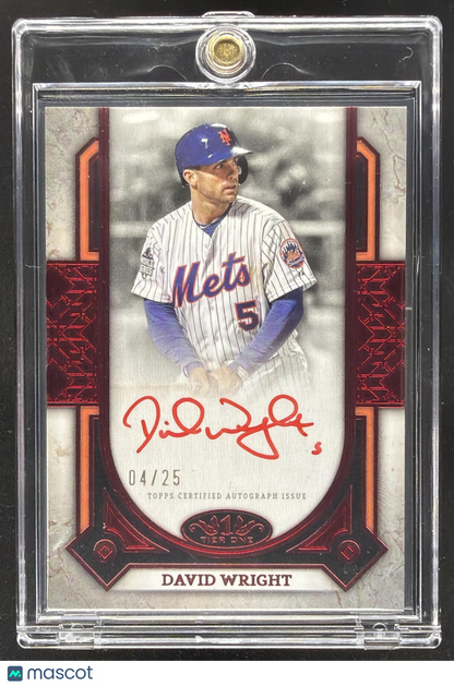 2024 Topps Tier One David Wright #PPA-DWR Prime Performers Auto Red Foil 4/25