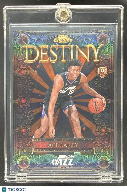 2025 Topps Chrome Ace Bailey #D-5 Destiny Orange /25 Rookie