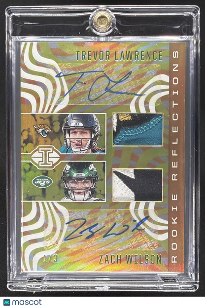 2021 Panini Illusions Trevor Lawrence Zach Wilson #RR1 Rookie Dual Patch Auto /3