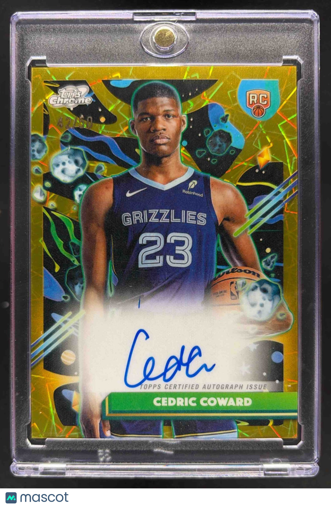 2025 Topps Cosmic Chrome Cedric Coward #CCA-CC Auto Gold Interstellar Refractor /50 RC