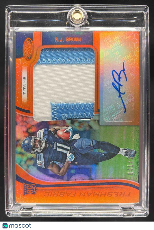 2019 Panini Certified A.J. Brown #209 Freshman Fabric Mirror Signatures Green Etch Auto RC