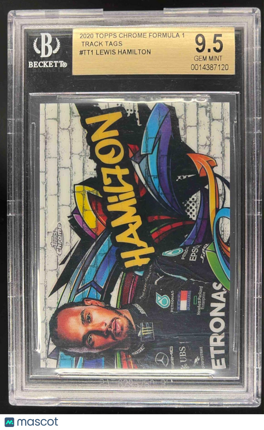 2020 Topps Chrome Formula 1 Lewis Hamilton #TT-1 Track Tags BGS 9.5
