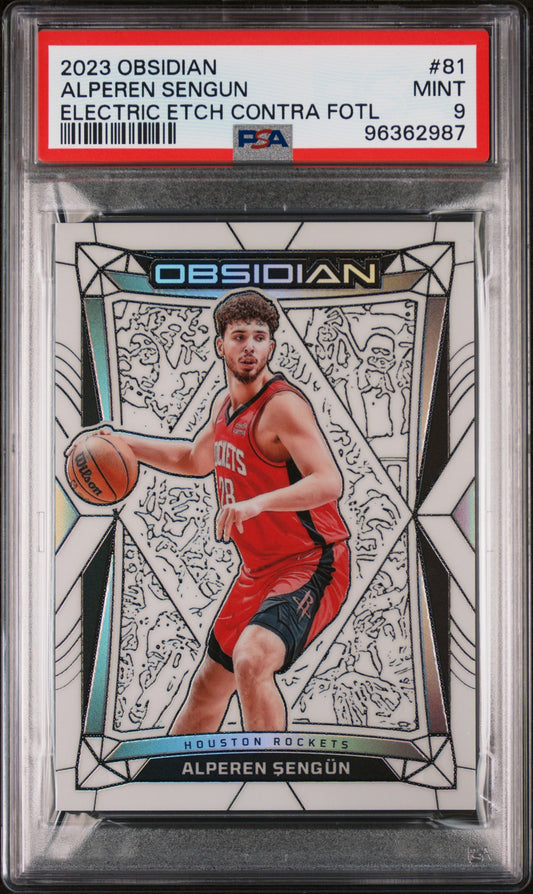 2023 Obsidian Alperen Sengun Electric Etch Contra /3 PSA 9 FOTL